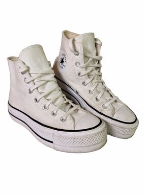 Converse All Star Chuck Taylor White High-Top Platform Sneakers